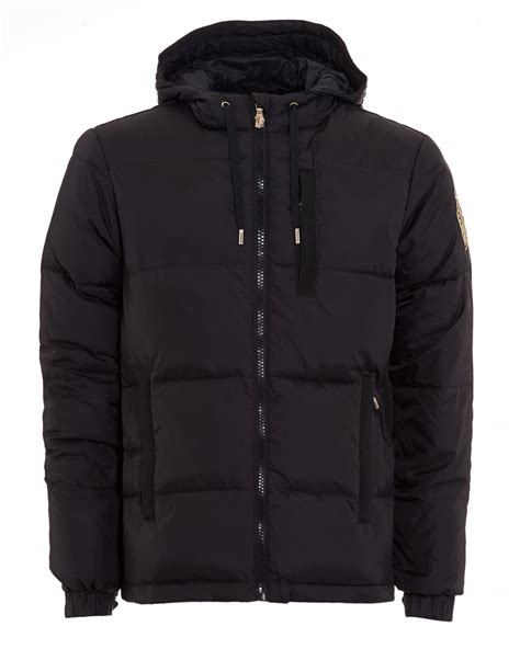 versace jeans padded jacket black